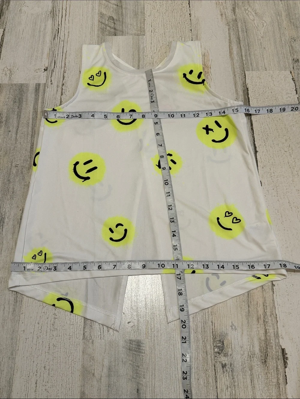 Kids Lucky in Love 2 pc. Smiley Neon Tie Back Vibrant Faux Denim Skort Set L 14